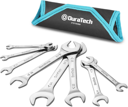 Durable Super-Thin Open End Wrench Set - 8-Piece Metric - Chrome Plated - £30.36 GBP