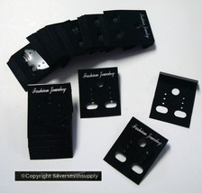 100 BLACK acrylic earring display cards pierced clip on jewelry display ... - £5.41 GBP