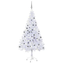 vidaXL Artificial Pre-lit Christmas Tree with Ball Set 70.9&quot; 620 Branches - £68.20 GBP