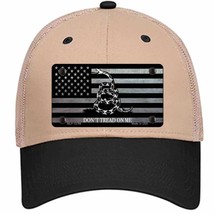 Dont Tread On Me American Flag Novelty Khaki Mesh License Plate Hat - £23.17 GBP