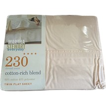 MARTHA STEWART EVERYDAY 230 THREAD COUNT TWIN FLAT SHEET SHELL COLOR NEW... - $19.10