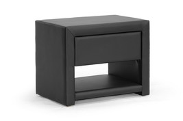 Nayana Black Upholstered Modern Nightstand, 1-Drawers - $142.00