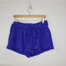 NWT MM Couture by Miss Me | Blue Tie Waist Cuffed Soft Shorts, size medium - £17.48 GBP
