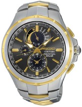 Seiko Men&#39;s Solar Chronograph Couture Two-Tone Stainless Steel Bracelet Watch - £290.41 GBP