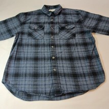 California Shirt Co Men's Blue & Black Flannel Button Up Shirt Measured Chest 43 image 8