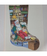 Handpainted Needlepoint Canvas Stocking XMAS Santa Aimee Susan Roberts  24" Vtg - $495.00