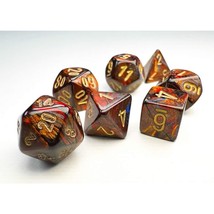Chessex Manufacturing Scarab: Mini-Polyhedral Blue Blood/gold 7-Die Set - £8.45 GBP