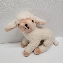 GUND Vintage 1977 Lamb Sheep Ivory White Plush Brown Feet Red Eyes 9&quot; - £28.02 GBP