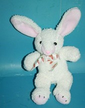Kellytoy White Easter Bunny Rabbit 8" Chenille Plush Stuffed Animal Carrot Bow - $19.35