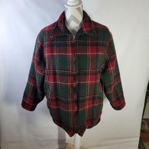 Vintage Womans Woolrich Tartan Plaid Chore Jacket Zip Front Size Large - $28.87