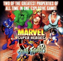 Marvel Super Heroes VS Street Fighter Arcade Flyer Game Artwork Vintage Promo - £27.50 GBP