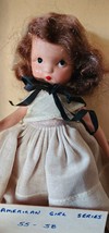 Nancy Ann Storybook Doll Quaker Maid #55 Bisque 5.5in Brown  Wig Vintage - £16.25 GBP