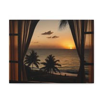 Beautiful View Sunset Sea Open Window Ocean Canvas Wall Art for Home Decor Read - £68.17 GBP+
