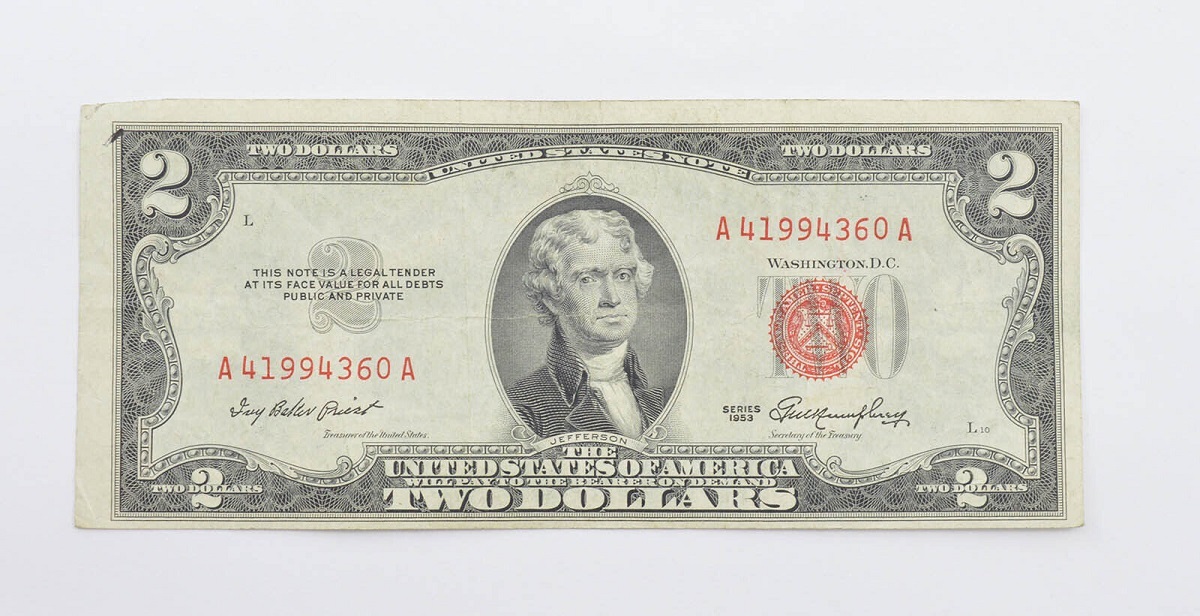 Crisp 1953 Red Seal $2 United States Note - Better Grade.  20220091 - $24.99