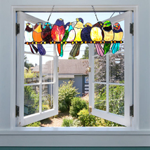 Fine Art Lighting Handmade Tiffany Style Birds Suncatcher Including 15 C... - $140.39