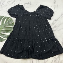 Loft Tiered Shift Dress Size XL Black White Embroidered Polka Dot Puff S... - £8.22 GBP