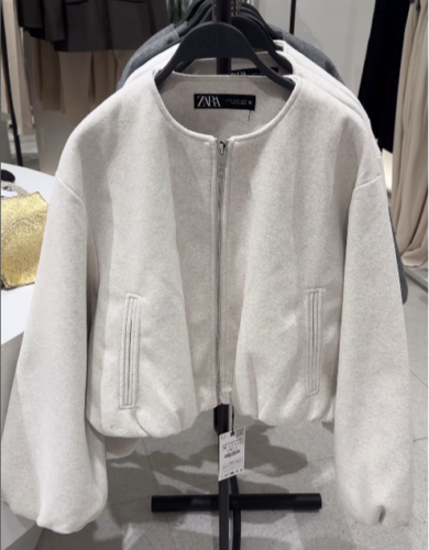 ZARA BNWT 2024. GREY SOFT BOMBER JACKET COAT. 3046/274