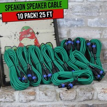 10 PACK - Speakon to Speakon Speaker Cables by FAT TOAD | 25ft Professio... - £95.37 GBP