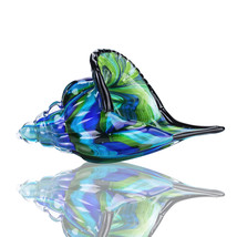 Hand Blown Blue Glass Murano Art Style Seashell Conch Sculpture Save The... - €56,26 EUR