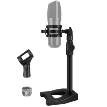 Desktop Microphone Stand, Mic Stand Desk Table With Weighted Base Shock Mount Mi - £31.96 GBP