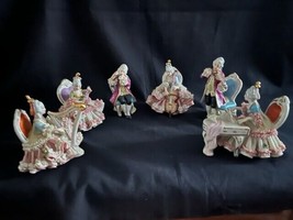 Antique 6 Dresden Art Porcelain Lace Figurines/statues  Musical Grouping... - £619.81 GBP