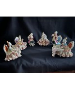 Antique 6 Dresden Art Porcelain Lace Figurines/statues  Musical Grouping... - £567.04 GBP