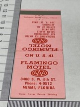 Front Strike Matchbook Cover  Flamingo Motel   Miami, Florida  gmg unstuck - £9.73 GBP