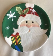 Fitz and Floyd Merry and Bright Santa Claus Canape Plate Christmas Cookies 2011 - £10.35 GBP
