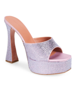 Amina Muaddi Dalia Crystal Embellished Platform Slide Sandal 40.5 US 10.... - $499.99