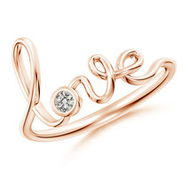 ANGARA 2.3mm Natural Diamond Love Ring in 14K Solid Gold Size-3-13 - £409.35 GBP