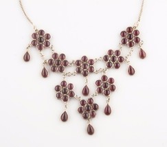 Vintage Argent Améthyste Cabochon &quot; Fleur Larme &quot; Collier Et Bracelet En... - $439.97