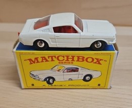Vintage Original Lesney Matchbox 8 Ford Mustang Box And Car In Excellent Cond - £57.99 GBP