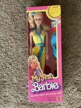 Vintage 1980 Mattel My First Barbie Doll Nrfb #1875 In Box Yellow Dress - £143.70 GBP