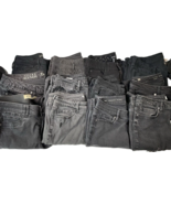 6 Pairs of Black Denim Jeans Trashed Destroyed Scrap Crafts DIY Upcycle ... - $10.88