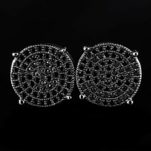 18K White Gold Over Simulated Diamond Micropave Cluster Stud Earrings - £39.50 GBP