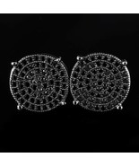 18K White Gold Over Simulated Diamond Micropave Cluster Stud Earrings - £38.93 GBP