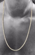 Vintage Prong Set Clear Rhinestone Necklace 42”Long 15 grams - £51.06 GBP