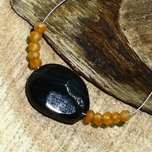 Line Agate Faceted Pear Carnelian Beads Briolette Natural Loose Gemstone Jewelry - £5.49 GBP