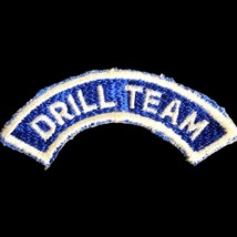 US ROTC DRILL TEAM TAB PATCH BLUE WHITE 3&quot; - $4.95