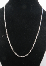 Vintage 14k White Gold Chain Necklace 18&quot; Rolo Link Marked P 585  Italy 2.5mm - £390.95 GBP