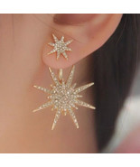 Ladies Crystal Rhinestone Big Double Six-pointed Star Ear Stud Party Ear... - $355.08 MXN