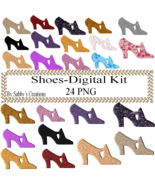 Glitter Shoes Digital Kit-Jewelry Tag-Clipart-Art Clip-Gift Tag-Digital ... - $37.17 MXN
