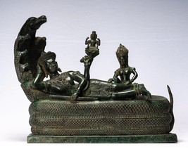 Ancien Khmer Style Angkor Wat Bronze Inclinable Vishnu Statue - 43cm/17 &quot; Long - £1,179.13 GBP