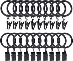 Curtain Rings with Clips Hooks 20 Pack Drapery Clips with Rings, Curtain Hangers - £13.43 GBP