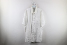 Vtg 90s Streetwear Mens 18.5 Tall Sheer Satin Striped Collared Button Shirt USA - £31.07 GBP