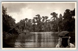 RPPC River Scene Man Trees 1938 Postcard B23 - £3.98 GBP