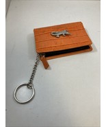 Karen Callan Designs Key Keeper Alligator Skin Orange Coin Change Wallet... - $24.70