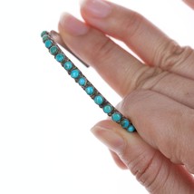 6&quot;  1930&#39;s Navajo snake eye turquoise slim row cuff bracelet - £209.71 GBP