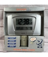 NEW Early SHARP Tech Atomic Clock &amp; Thermometer incl sensor.  Model SPC373 - £51.31 GBP