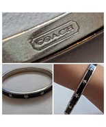 Coach Four Star Silver Black Bangle Bracelet Rare 2.5 Inch Diameter - £37.03 GBP